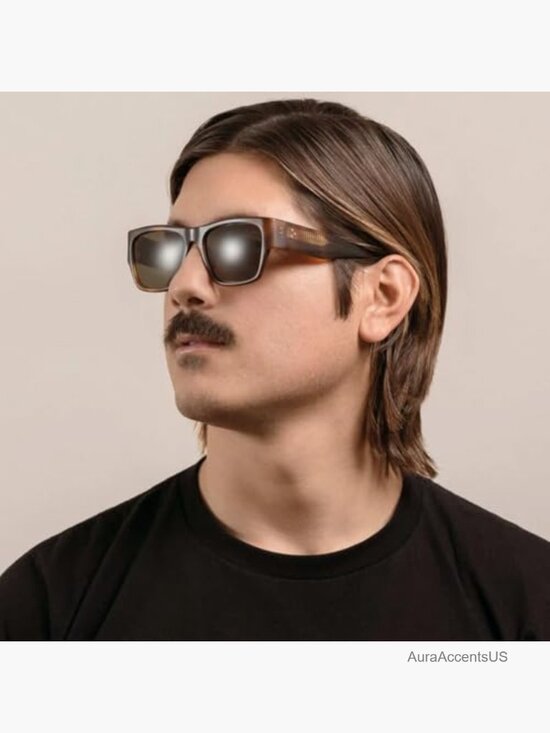 Square Acetate Frame Polarized Sunglasses main image 5